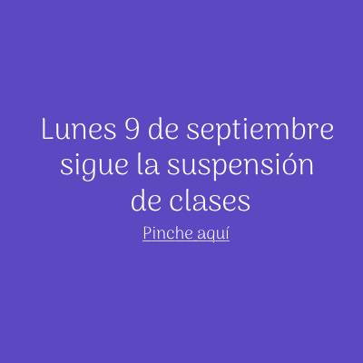 lunes 09 de septiembre sigue la suspensión de clases,