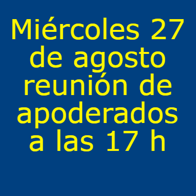 Miércoles 27 de agosto reunión de apoderados